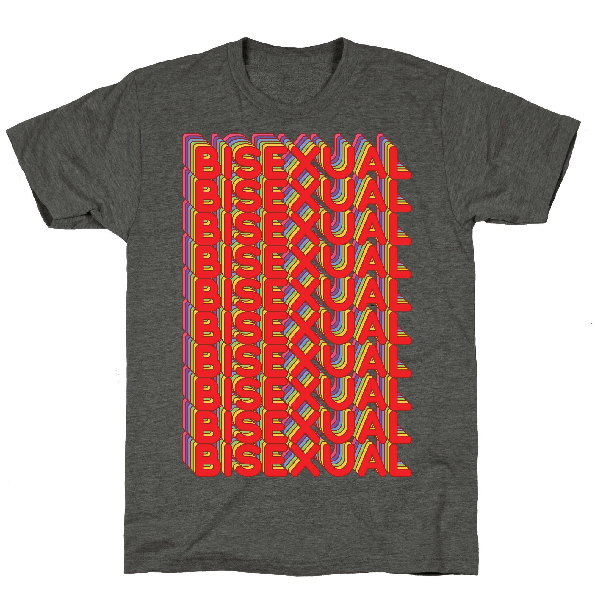 Bisexual Retro Rainbow Unisex Triblend Tee